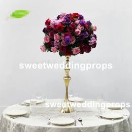 no flowers including )Tall silvery wedding pillar flower stand,vase Centrepieces for aisle decoration