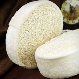 Wholesale- 1 Pc Soft Fresh Natural Loofah Luffa Sponge Shower Spa Body Scrubber Exfoliator Bathing Massage Brush Pad Beige