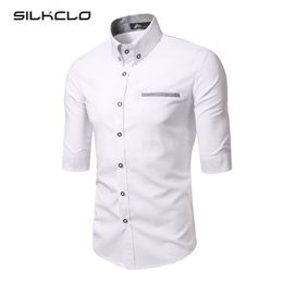 Wholesale- FLC 2016 Summer New Brand Clothing Men's Cotton Shirt Half Sleeves Shirts Men's Quality Casual Shirt Brand Dress Shirts Camisa