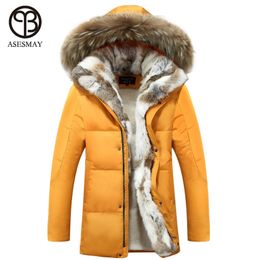 Wholesale- 2016 New Down Coat Long winter Jackets men Parka Hooded High Quality Warm Plus Size Duck Down Coat Natural Fur Thick Coat