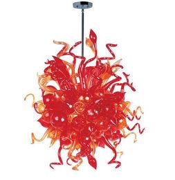 Lamps Creative Design Chandelier Light Fixtures Red or Grey Small Size Hand Blown Glass Famous Home Art Decoration Beautiful Chandeliers