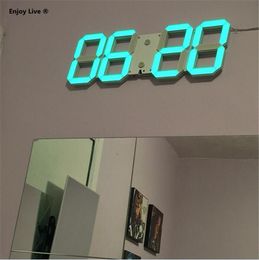 Großhandels-DIY große Anzeige Remote 3D LED Digital Wanduhr Timer Modern Design Home Decor dekorative große Uhren