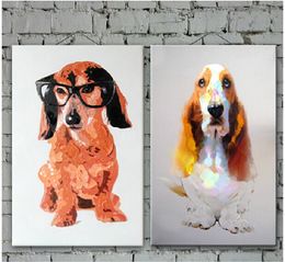 Handmade Dog Picture Prints Art on Canvas Handpainted Oil Painting by Skilled Artist Holiday Gifts No Frame