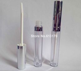 High quanlity New arrival 5ML Mini Lip gloss Tube Empty Plastic clear balm tubes with silver cap Small Sample Cosmetic Container