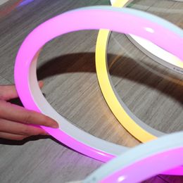 In Stock AC220V SMD2835 14X26MM LED Neon Flex Strip Light 6W LED Neon Rope Light Pink 120LEDS LED Neon Light 50M lot