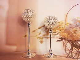 crystal Centrepieces with flower bowl /crystal ball for wedding decor