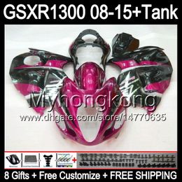 gloss rose 8gifts For SUZUKI Hayabusa GSXR1300 08 15 GSXR-1300 14MY19 GSXR 1300 GSX R1300 08 09 10 11 12 13 14 15 TOP rose black Fairing Kit