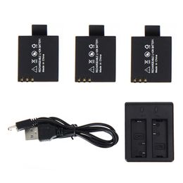 3pcs Original SJCAM 3.7V 900mAh Li-ion Battery +Dual Battery Charger For SJ4000 SJ5000 SJ6000 SJ7000 SJ9000 Series Action Camera