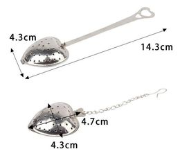 Heart Shape Stainless Steel Silver Tea Leaf Herbal Philtre Infuser Spoon Strainer practical Kitchen Tool cute