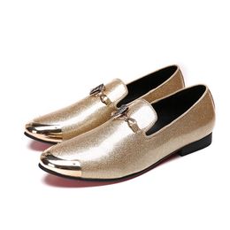 New Arrival Men Shoes Casual Lofers Sparkling Leather Sapato Masculino Round Toe Fashion Flats Fashion Wedding Shoes Oxfords 46