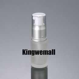 300pcs/lot 20ml frosted glass press pump bottle ,lotion Cosmetic Packaging with silver color EY01