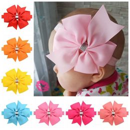 Baby Girl Headbands 4.3 Inch Bowknot Elastic Hair Accessories for Girls Kids Hairbands 20 Colours Fashion Princess Headdress Headwear