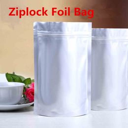 9x13cm Stand Capacity Large Aluminum Foil Zip Lock Packaging Mylar Bag Baking Food Tea Smell Saver Laminating Heat Sealing Reusable Package