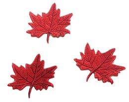 Fashion CANADA Maple Leaf Embroidered Iron On Patch Small Size Hats Shirts Bags Emblem DIY Applique Embroidery Accessory Patch Free Shipping