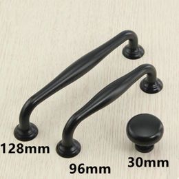 96mm 128mm modern simple black furniture handles drawer cabinet knobs pulls 5" 3.75" antique black dresser door handle