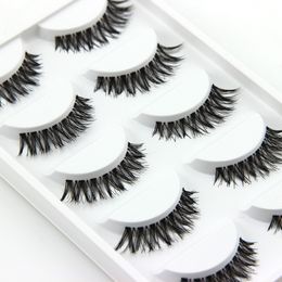 Crisscross Natural False Eyelashes Lashes lashes Women Lady Black Cross 5 Pair/Lot