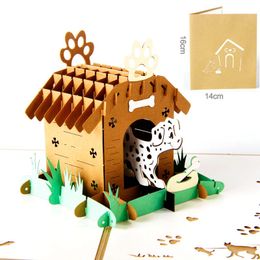 Cute Dog Pop Up Cards Greeting Cards gift card for Congratulation, for Special Day, Birthday or Wedding Congratulation