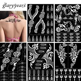 Wholesale-30 Designs 1 Piece Large Henna Stencil Hollow Airbrush Paint Template Sexy Women Makeup Body Art Tattoo Stencil Temporary