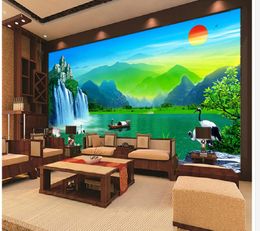 Beautiful scenery landscape landscape painting mural 3d wallpaper 3d wall papers for tv backdrop