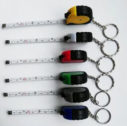 Hot Mini Measure Tape With Key Chain Plastic Portable 1m Retractable Ruler Centimeter/Inch Tape Measure