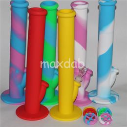 wholesale silicone water pipes silicone hookah bongs smoking pipes silicone bong dab oil rig with glass bowl