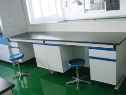 Steel Wooden Labratory Side Table 3600*750*850mm C Frame Lab Wall Bench