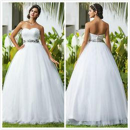 Elegant Sweetheart Wedding Dresses Elegant New Arrival Crystals Beaded Tulle Cheap Bridal Gowns