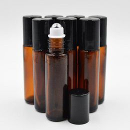 10ml 1/3oz Thick AMBER Glass Roll On Bottle Essential Oil Empty Aromatherapy Perfume Bottle + metal Roller Ball F201765