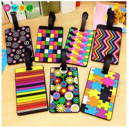 200pcsPVC Travel Luggage Label Luggage tag Suitcase Tag Name ID Address Colourful Suitcase Label Tag