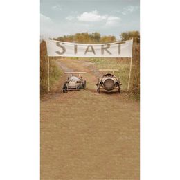 Retro Vintage Wooden Cars Match Photography Backdrops Children Outdoor Nature Scenic Kids Studio Photo Shoot Backgrounds for Portraits