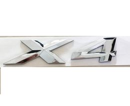 Chrome " X 4 " Number Trunk Letters Badge Emblem Decal Letter Sticker for BMW X4