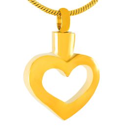 IJD8009 Half Heart Stainless Steel Cremation Pendant Necklace Ashes Keepsake Funeral Urn Necklace (pendant only)