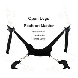 Fetish Position Master Open Legs Pillow with Hand Cuffs Ankle Cuffs, bdsm Bondage Restraints Harness Erotic Sex Toys for Couples 0701