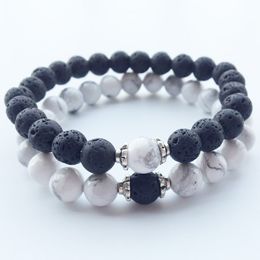 8mm Natural Stone Beads Lava Healing Beaded Strands Charm Bracelets Jewellery For Women Men Couple Lover