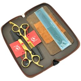 6.0Inch Meisha JP440C Plum Blossom Handle Professional Hairdressing Scissors Set Straight & Thinning Scissors with Bag +Comb,HA0340
