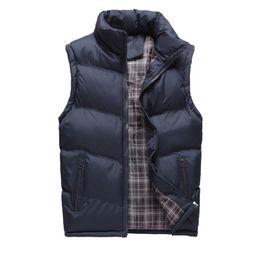 Wholesale- New  Mens Vest Jacket Sleeveless Veste Homme Autumn Winter Fashion Casual Coats Male Cotton Men&#039;s Vest Thick Waistcoat 4XL