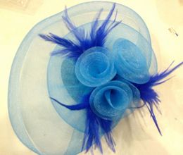 FEATHER HAIR MESH HAT FASCINATOR CLIP FLOWER WEDDING PARTY Fascinator 20pcs/lot#1952