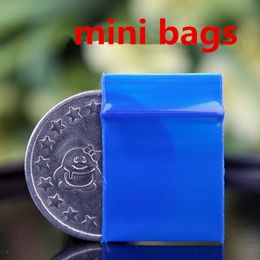 Blue Mini Miniature Zip Lock Grip Plastic Storage Packaging Bags Food Candy Beans Jewelry Resealable Thick PE Self Sealing Small Package