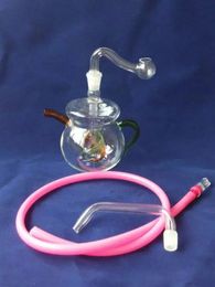 Caucasian dish wire teapot hoses glass bongs accessories   , Glass Smoking Pipes colorful mini multi-colors Hand Pipes Best Spoon glas