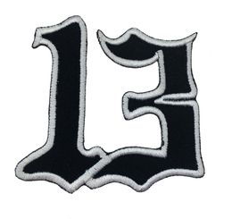 Amazing Lucky Number 13 Biker Motorcycles Embroidery Patch Iron on Backing Patches Jacket T-shirt Patch Free Shipping Wholesale