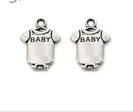 200pcs/lot Tibetan Silver Plated Baby Clothes Charms Pendants for Necklace Bracelets Jewelry Findings Making DIY Handmade 18x12mm
