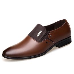 Man point toe dress shoe Italian designer formal mens dress shoes genuine leather black wedding shoes men flats office for male