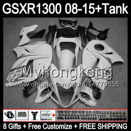 8gifts For SUZUKI Hayabusa GSXR1300 2008 2009 2010 2011 14MY110 grey flames GSXR-1300 GSX R1300 GSXR 1300 2012 2013 2014 2015 white Fairing