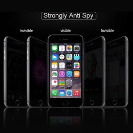 9H Anti Spy Quality Tempered Glass Screen Protector for iphone 5s 6 6 Plus 7 7plus Anti-shatter Privacy Protection Film 300pcs