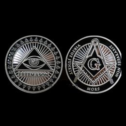 20 pcs The Freemason MORS 1 OZ 40 mm silver plated badge brand new religious shouvenir coin