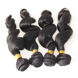 Natural Colour Brazilian Loose Wave 4 bundles Human Hair Bundles 4pcs virgin brazilian hair