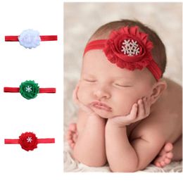 New Baby Fashion Large Flower Christmas Snowflake Elastic Headbands Girls Party Dress Up Hair Accessories Xmas Gifts