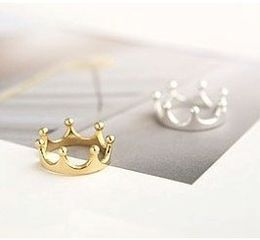 Wholesale- R025 Crown Rings Fashion Jewelry For Women Gold Silver Plated anillos For Wedding Engagement HOT Sale 2017