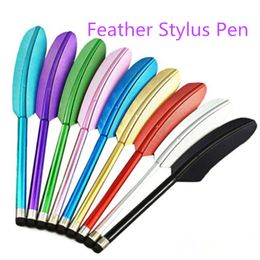 Colourful Feather Stylus Pen High Sensitive Stylus Touch Screen Pen for ipad iphone Samsung Tablet Free Shipping