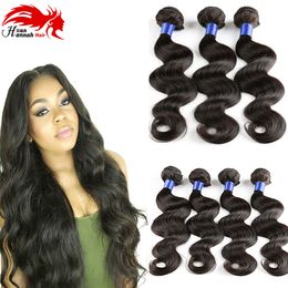 Hannah product Brazilian Body Wave Human Hair 3Bundles 100gram Brazilian Virgin Hair Body Wave Brazilian Hair Weave Bundles